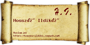 Hosszú Ildikó névjegykártya